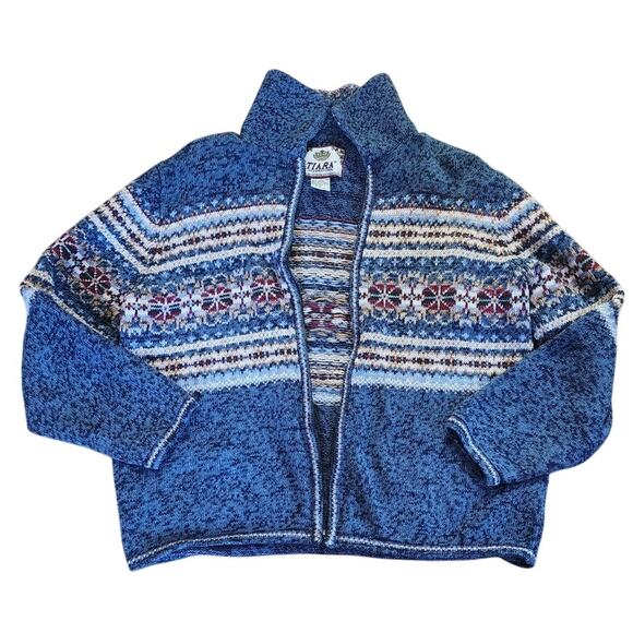 Tiara International Vintage Snow Flaked Pattern Sweater Size Medium - Picture 1 of 11